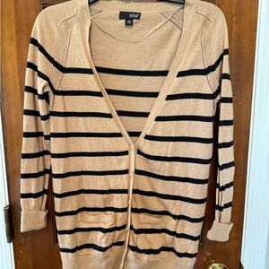 Tan and Black Striped Cardigan